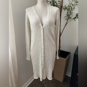 NWT Worthington Long  Ribbed Button-Up Cardigan
